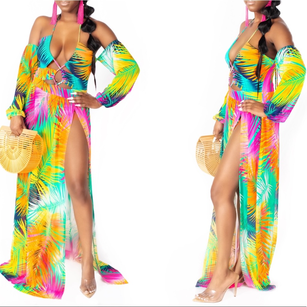 Colorful print maxi dress